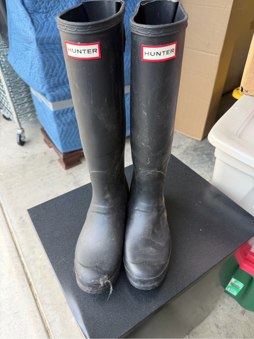 Hunter Women's Tall Black Rubber Rain Boots